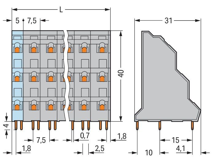 Dreistock-Leiterplattenkl. 737-566