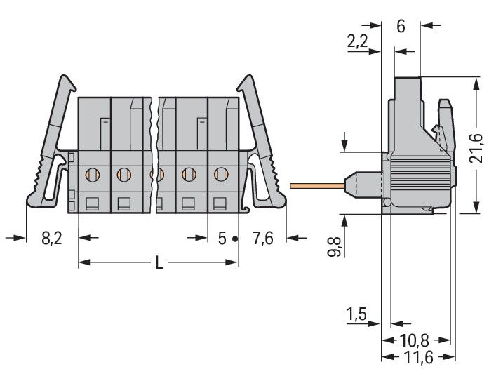 Federleiste f. Reihenklem. 232-233/005-000/039-