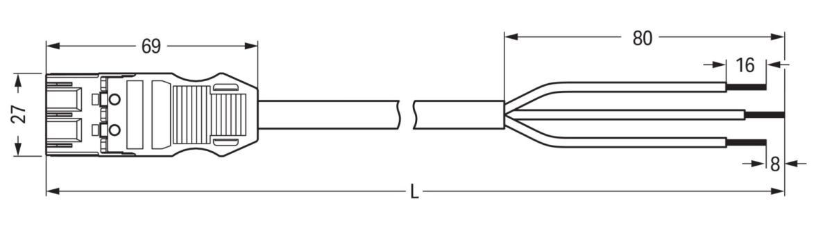 konfekt. Anschlussleitung 771-9393/3267-101