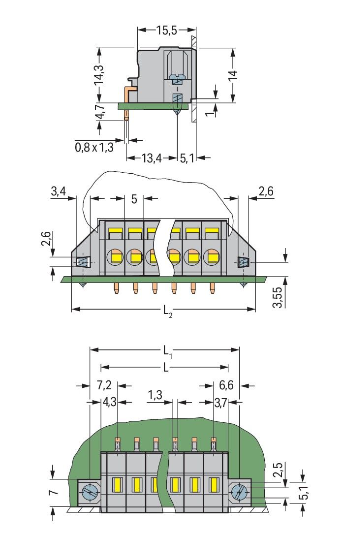 Leiterplattenklemme 231-607/023-000