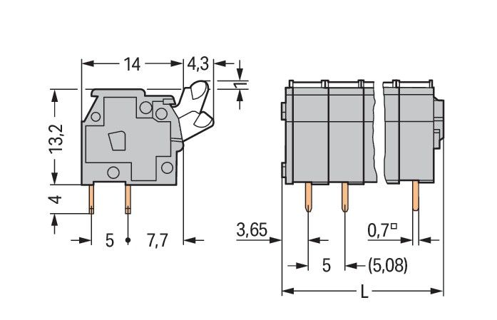 Leiterplattenklemme 255-402/000-009/999-
