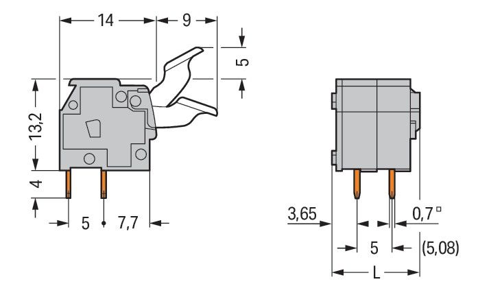 Leiterplattenklemme 255-407/333-000