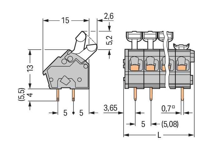 Leiterplattenklemme 256-408/332-009/999-