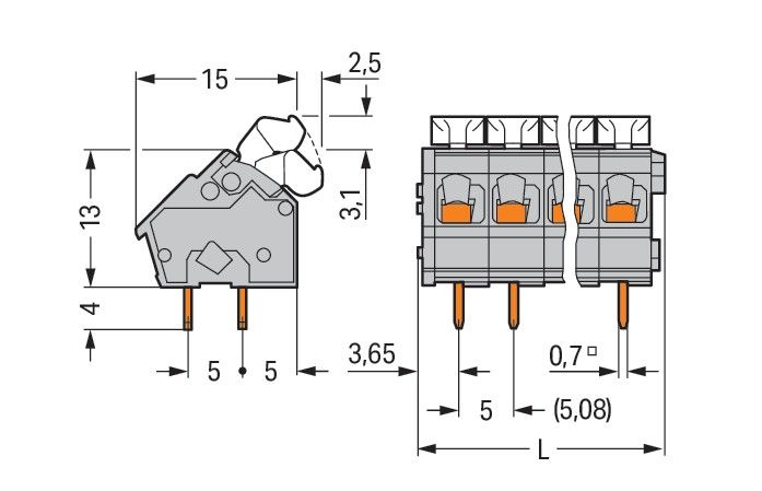 Leiterplattenklemme 256-425/334-000