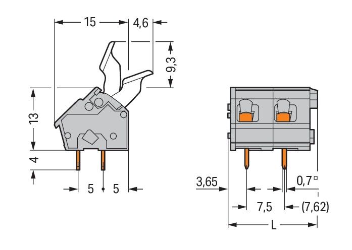 Leiterplattenklemme 256-509/333-000