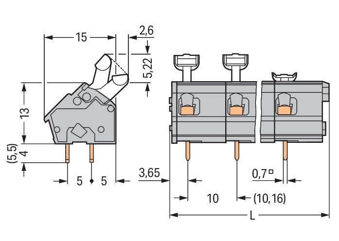 Leiterplattenklemme 256-603/000-009/999-