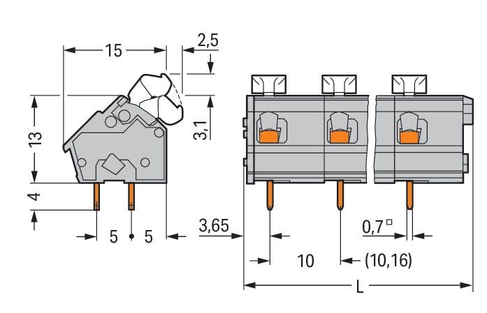 Leiterplattenklemme 256-606/334-000