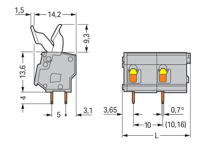 Leiterplattenklemme 257-606/333-000