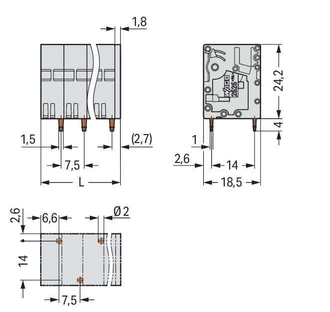 Leiterplattenklemme 2626-3106/020-000