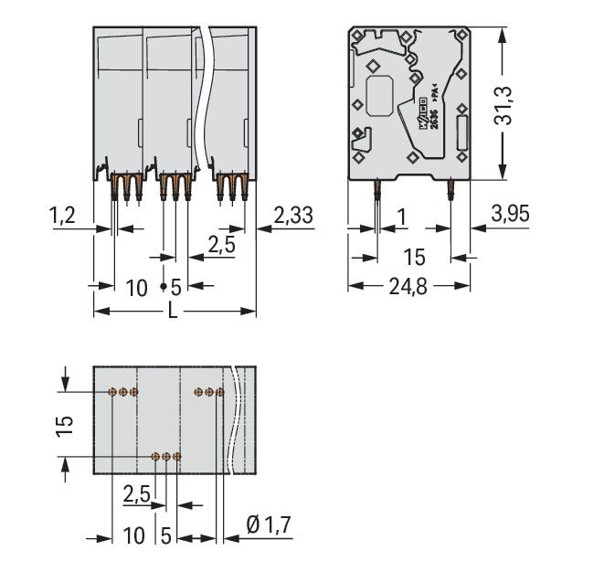 Leiterplattenklemme 2636-3108/020-000