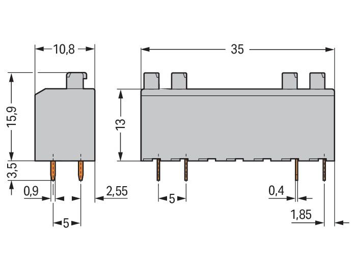Leiterplattenklemme 735-307/002-000