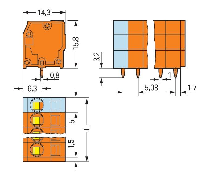 Leiterplattenklemme 739-162