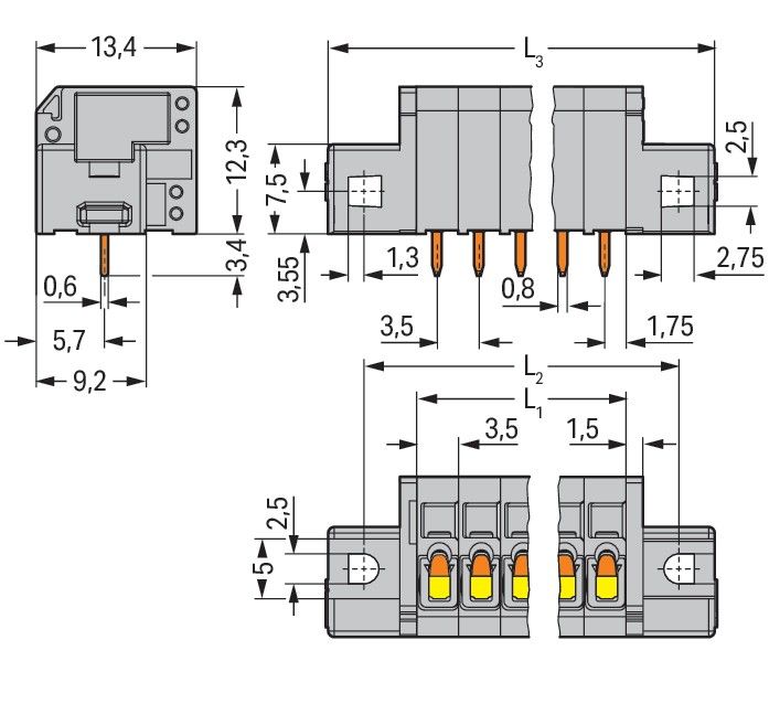Leiterplattenklemme 739-309/001-000