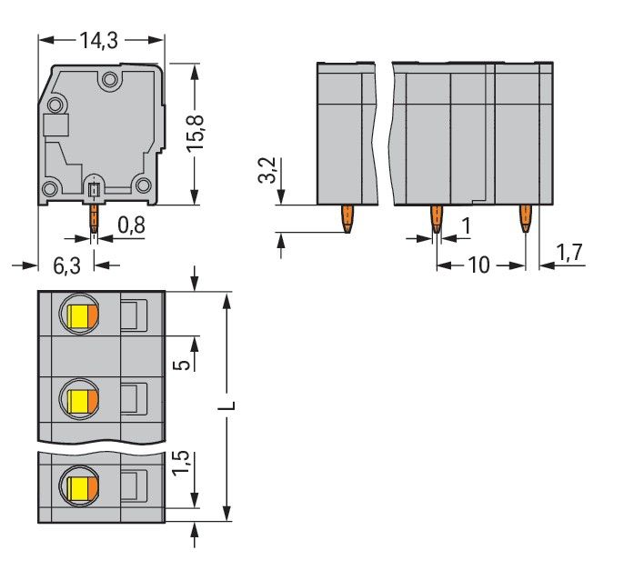 Leiterplattenklemme 739-3204