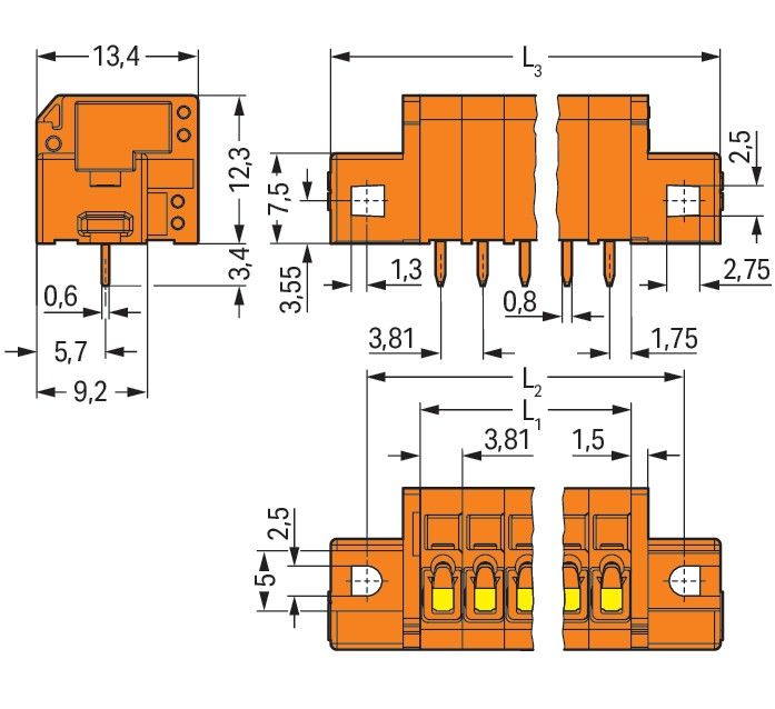 Leiterplattenklemme 739-334/001-000