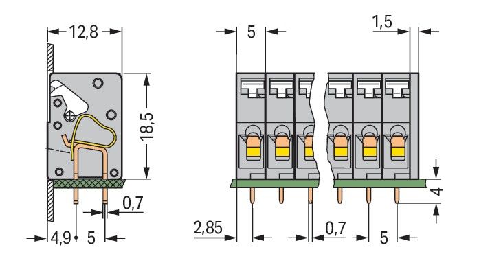 Leiterplattenklemme 741-112