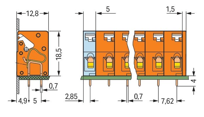Leiterplattenklemme 741-406