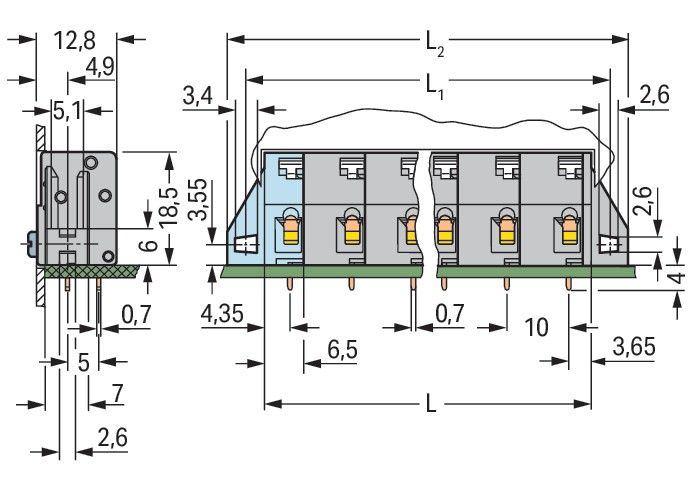 Leiterplattenklemme 741-523