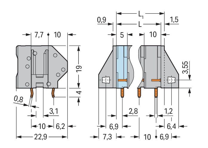 Leiterplattenklemme 745-203