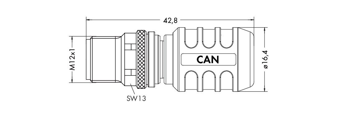 M12-Stecker axial 5-polig 756-9209/060-000