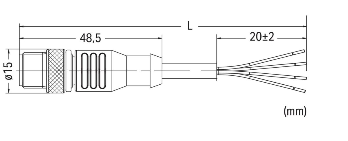 Power-Leitung M12A-St. 756-3103/040-100