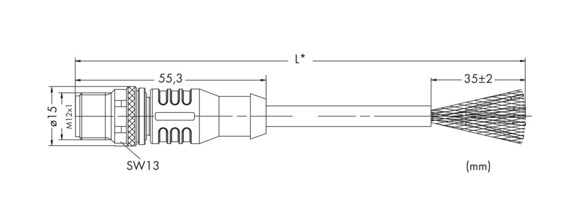 PROFIBUS-Leitung M12B-St. 756-1103/060-200