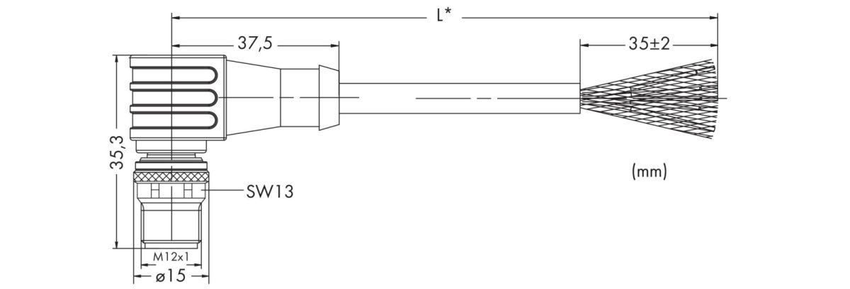 PROFIBUS-Leitung M12B-St. 756-1104/060-020