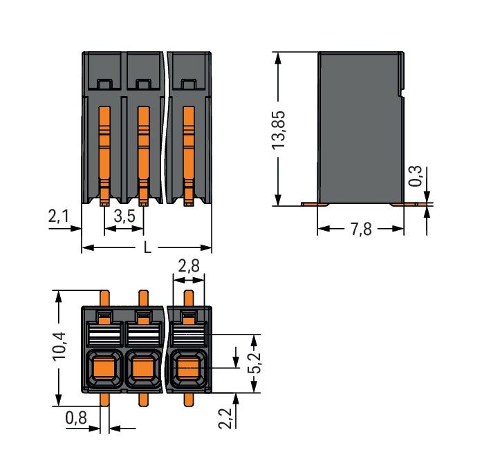 SMD-Leiterplattenklemme 20861104700000900000