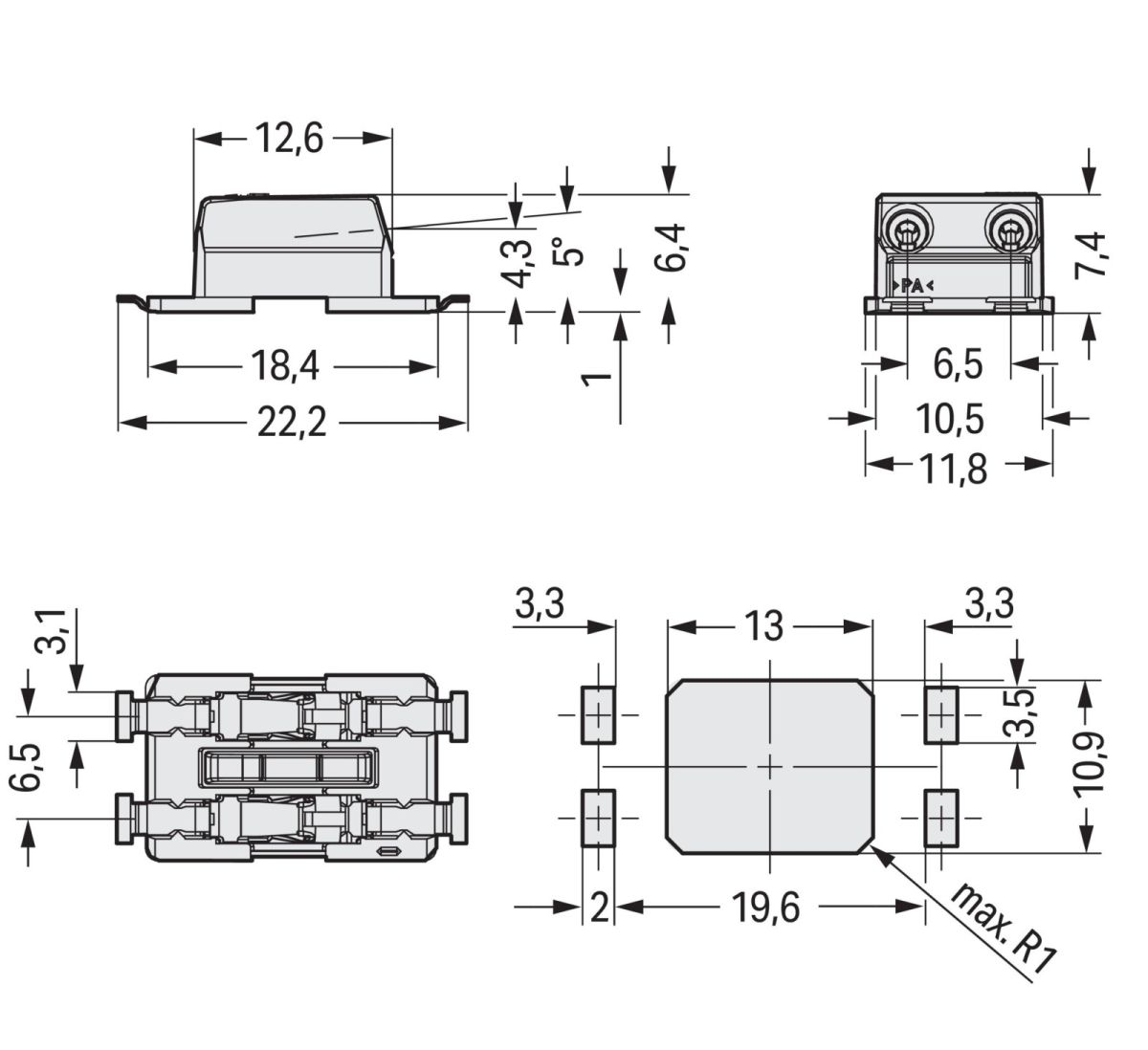 SMDThroughBoard-Leiterplk. 2070-452/998-406