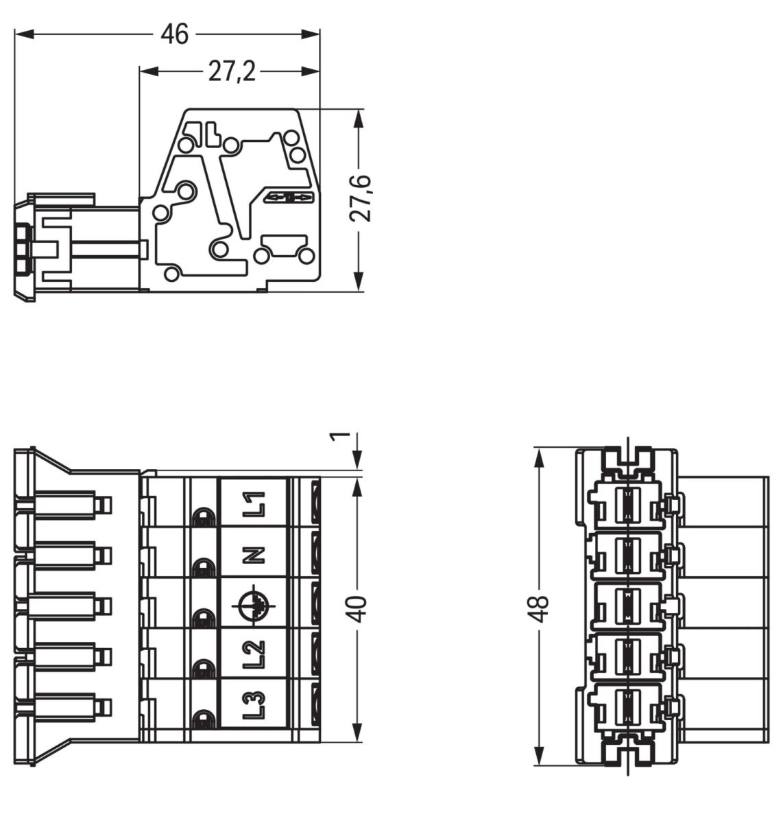 Steck. m. Zugentlastungsg. 831-3205/1020-050