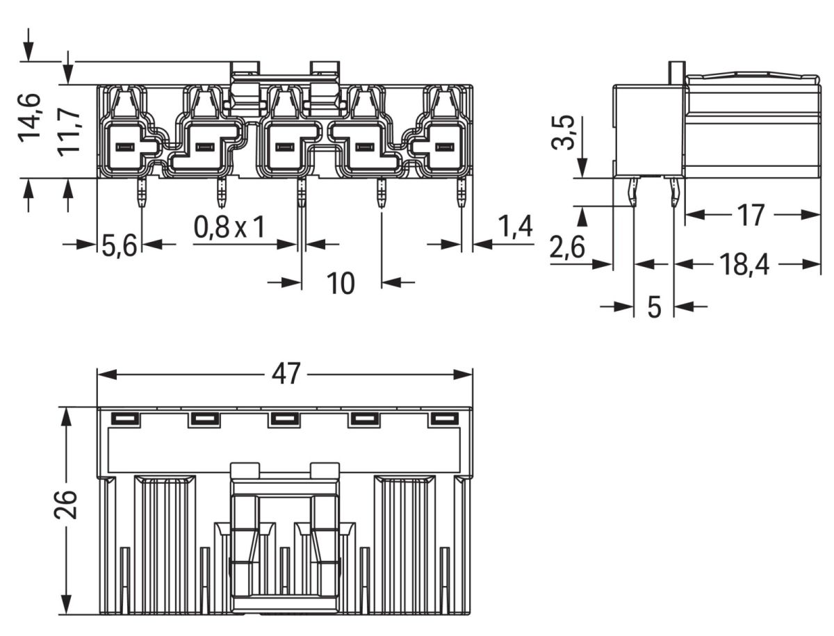Stecker für Leiterplatten 770-855/011-000/062-