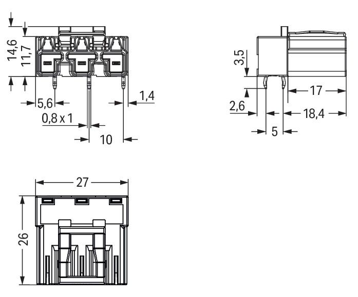 Stecker für Leiterplatten 770-873/011-000/073-