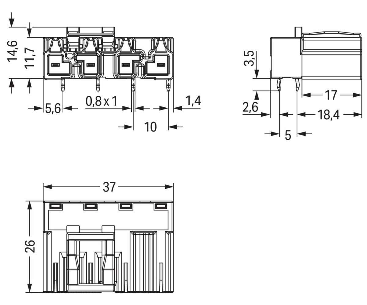 Stecker für Leiterplatten 770-894/011-000