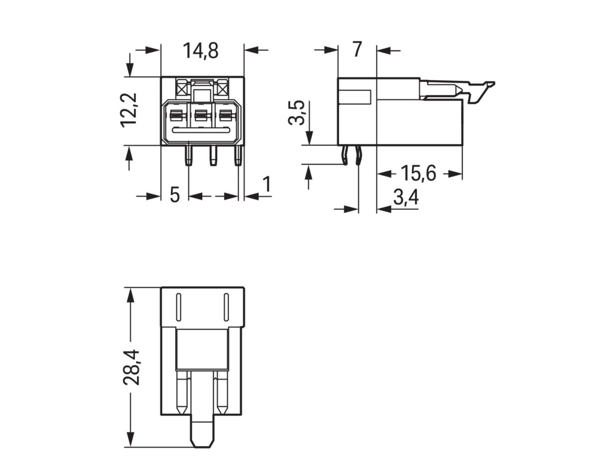 Stecker für Leiterplatten 890-893/011-000