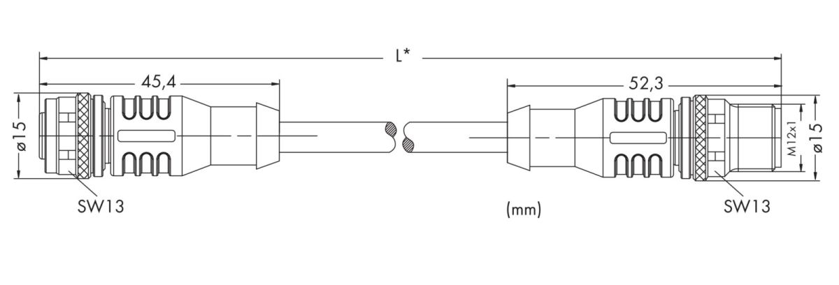 Systembusleitung M12B-Bu. 756-1305/060-100