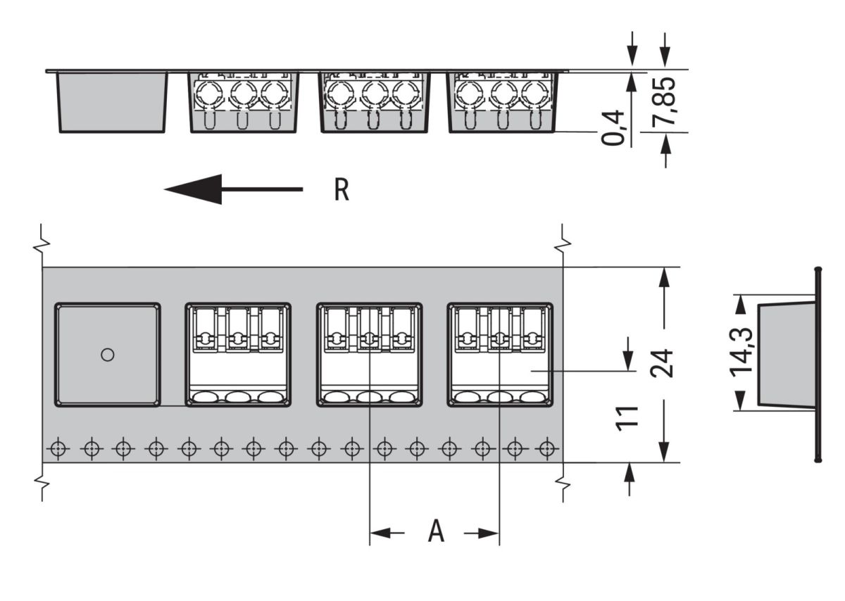 THR-Leiterplattenklemme 2060-1453/998-404