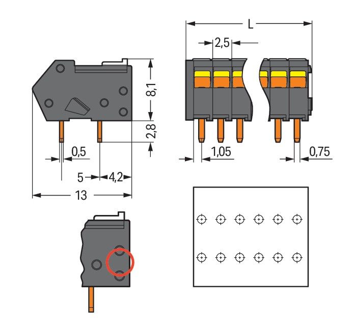 THR-Leiterplattenklemme 218-104/000-604