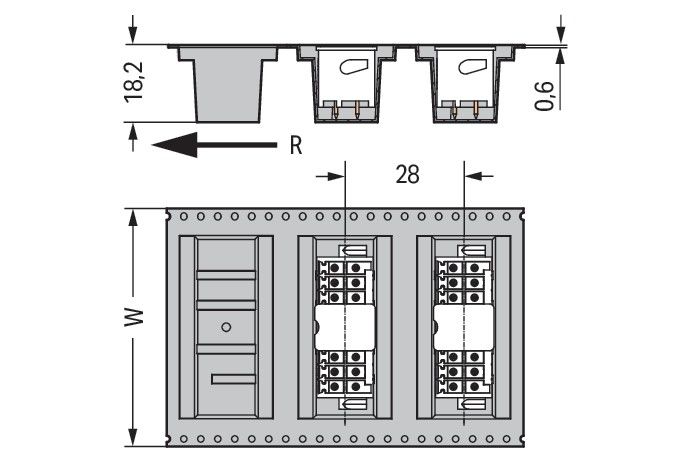 THR-Stiftleiste 2-reihig 713-1406/116-000/997