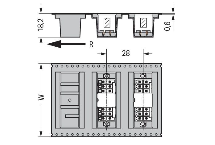 THR-Stiftleiste 2-reihig 713-1407/117-000/997