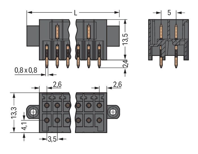 THR-Stiftleiste 2-reihig 713-1407/117-000/997