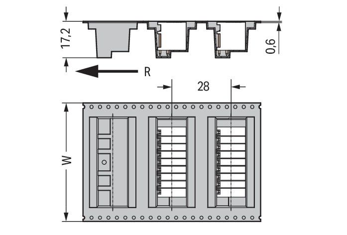 THR-Stiftleiste 2-reihig 713-1426/105-000/997