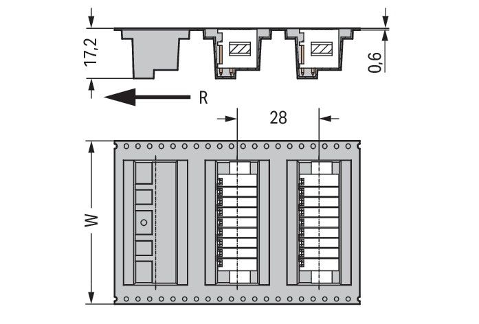 THR-Stiftleiste 2-reihig 713-1426/117-000/997