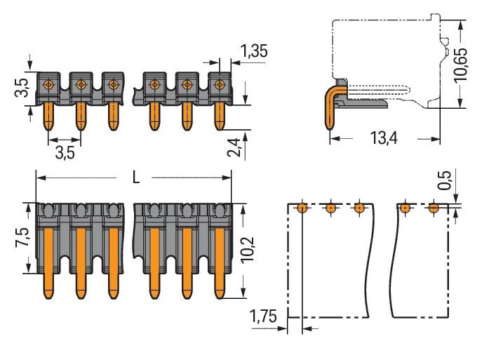 THR-Stiftleiste Lötstift 2091-1727/200-000