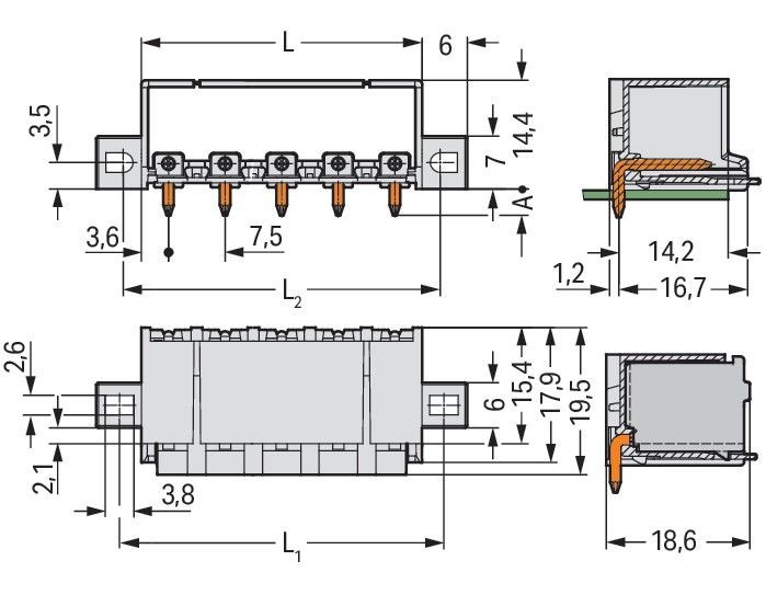 THR-Stiftleiste Lötstift 2092-3425/205-000