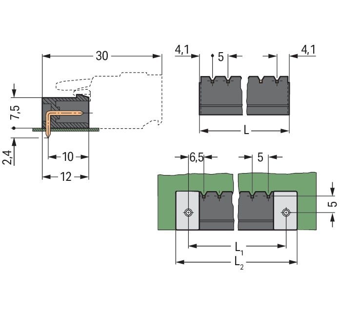 THR-Stiftleiste Lötstift 231-46#4050821042754