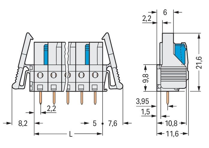 THT-Federleiste gerade 722-133/039-000
