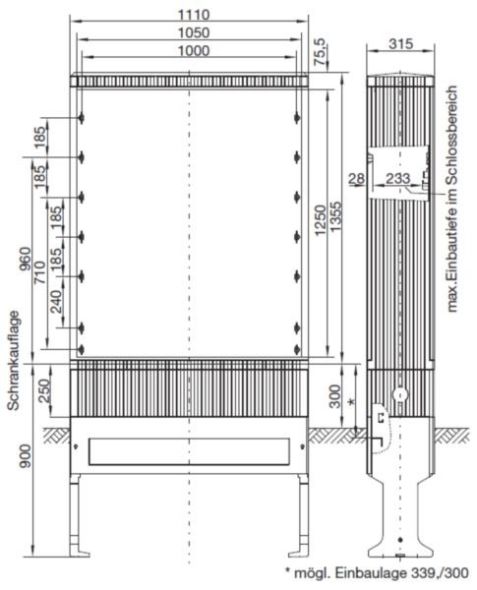 Kabelverteilerschrank universN ZAL84U 1355x1110x315