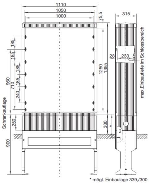 Kabelverteilerschrank universN ZAL84U 1355x1110x315