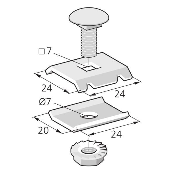 Montagelasche GK ML D3 V4A