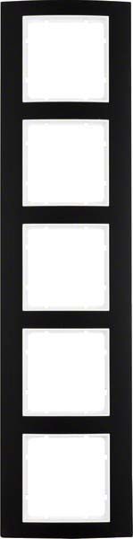 Rahmen 5-fach 0153025 alu schwarz polarweiß matt